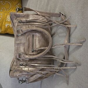 Beautiful Metalic Leather Day & Mood Purse